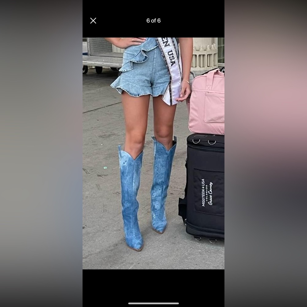 Basso denim cowboy boots